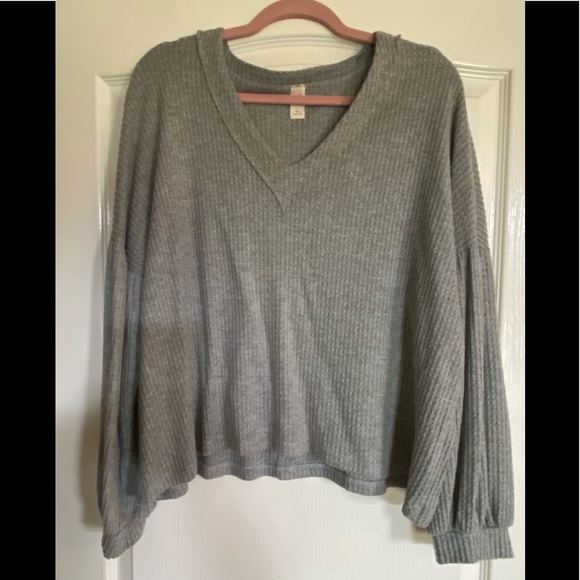 Lazy Sundays Sweaters - Lazy Sundays Gray Waffle Sweater
